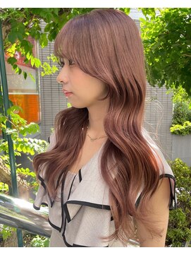 リル(Lille 橋本) レイヤーロングベージュピンクチェリーブラウンメルティカラー