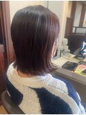 カジュアル切りっぱなしボブ/レッドブラウン