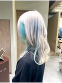 ホワイトブロンド×エメラルドグリーン★推しカラー