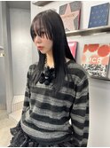 黒髪/ボブルフ/ネビージュ/小顔/ワンレン/梅田/髪質改善/前髪
