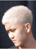 10代20代30代ホワイトメッシュハイライト刈り上げツーブロック