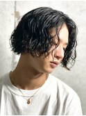 センターパート波巻きパーマスパイラルパーマツイストスパイラル