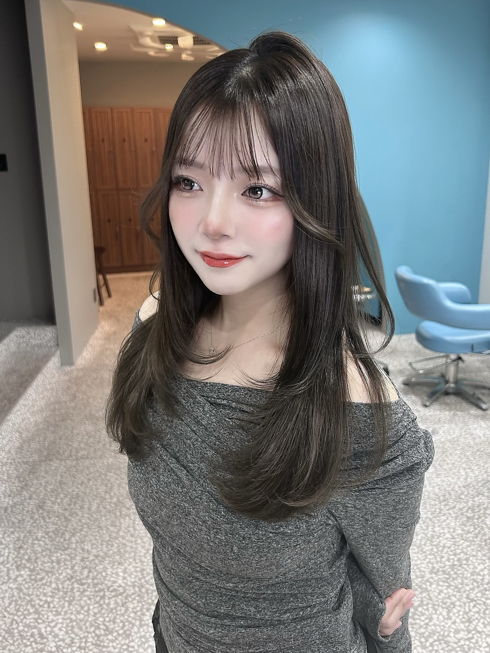ボタン 熊本(VOTAN) 透ける暗髪/レイヤーカット/顔まわり/韓国ヘア/熊本美容室