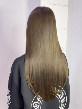 アルバム 渋谷パルコ(ALBUM) 顔周りレイヤーロング韓国ヘアオリーブベージュ_ba577691