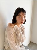 前下がりボブオリーブグレージュロングウルフ外ハネボブ成人式