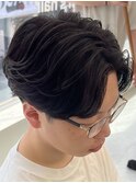 フェザーパーマサーフカール刈り上げセンターパート