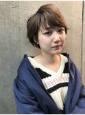 ショートボブ×アッシュブラウン