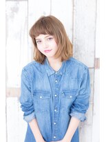 ヘアーズ ロッソ テラス(hair's ROSSO TERRACE)&nbsp;【鶴見】斜めバング くせ毛風 カールふわミディ☆[30代40代50代]