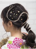 【プレストベル】水引き×金箔ポニーテール