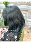 ホイルレスハイライト×インディゴネイビーカラー