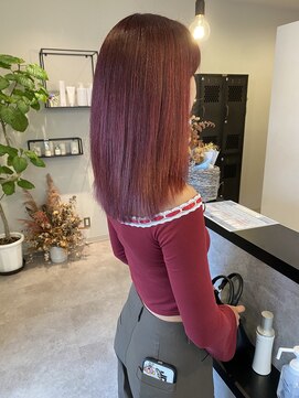 メデル(mederu) ブリーチなしワインレッドカラーダブルカラー20代30代40代