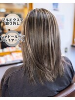 ヘアーメイク ダンス(hair make DANCE)&nbsp;プルエクステ取り外しワンブリーチシャドールーツバレイヤージュ