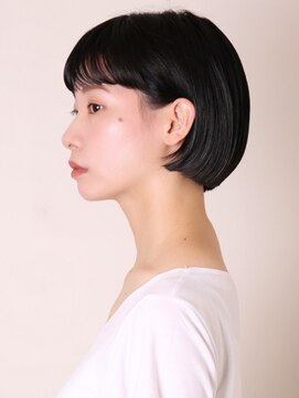 ヨファ ヘアー 芦屋店(YOFA hair) 似合わせ姫カット前髪カール黒髪ショートボブ0603