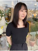 顔まわりレイヤー×ミディアムヘア