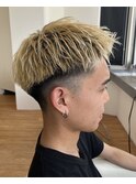 【メンズフェードカット】アップバング刈り上げショートバング