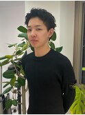 メンズ ニュアンスショート ピンパーマ