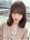 韓国ヘア ウェーブ セミロング ベージュ