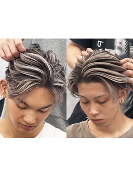 10代～20代支持率◎SNSで話題のメンズコントラストハイライト×センターパートstyle[渋谷]