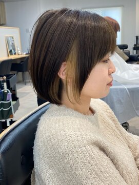 トト 船橋店(toto.) ☆細めハイライトボブフェザーショートマロンベージュ[船橋]