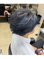 アッシュ 稲田堤店(Ash) 黒×青メッシュカラー