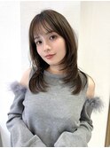 くびれヘア/顔周り/韓国/レイヤーカット/黒髪/ロング/前髪北千住