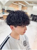 ツイストスパイラルパーマ波巻きスパイラル刈り上げマッシュ