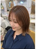 切りっぱなしボブ×ハイライト×アッシュベージュ