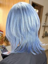 ブレイズヘアー(BLAZEhair) 【ハイトーンボブ】ホワイトブルー×ブリーチ4回