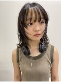 ウルフボブ　ウルフカット　ボブウルフ　インナーカラー