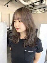 ジエクトカナウ 大阪梅田店(The Ect canow) 《韓国ヘア》レイヤーロング前髪グレージュカラーくびれヘア