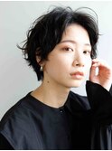 ハンサムショート アッシュブラック ナチュラルショート