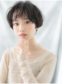 黒髪くすみカラーくせ毛風マッシュパーマn小山20代30代40代
