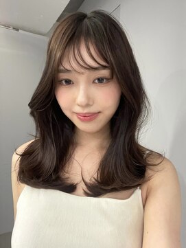 トイ(TOI) 韓国ミディアムレイヤーカット/グレージュ/シースルーバング