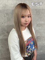 エスト 大阪梅田(EST) レミー100%高級人毛/53cm☆シールエクステ40枚+ブリーチカラー