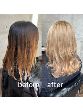 ガルボヘアー 桟橋店(garbo hair) 韓国 ハイトーン ベージュ 秋服 ガルボヘアー桟橋