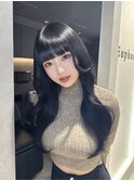 【Euphoria Rina】ダークグレー×重めパッツンバング