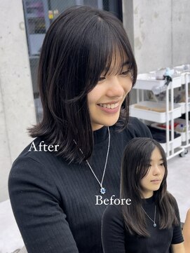 ビューブルー 亀戸錦糸町(VIEW BLUE) 美髪カールシアーカラーピンクブラウンエアリーロングセミディ