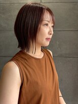 ディスコネクト(DISCO-N-NECT)&nbsp;オレンジブラウン 切りっぱなしボブ ストレート 暖色カラー 20代