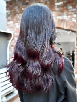 ラレイ ハラジュク(Lalei harajuku) 【白石】ブリーチなし赤髪暖色グラデーションカラーボルドー原宿