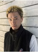 金髪スパイキーショートアップバング