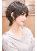タッセルボブウルフボブマッシュウルフミディアムヘアカラー