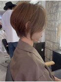 小顔カットショートボブ大人可愛いアッシュオリーブ