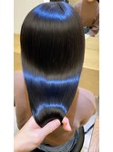 小顔セミウェットウェーブピンクベージュハイライトカラー