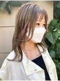 ダブルカラーミルクティーベージュカラーケアブリーチハイトーン
