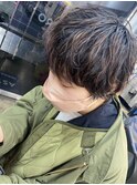 グレージュカラー/ボブウルフ/黒髮カタログツーブロックマッシュ