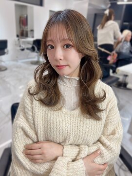 ランテルディ 渋谷(LANTERDIT) 韓国ヘア 透明感 ベージュカラー シースルーバング 艶カラー