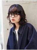 ニュアンスパーマ/切りっぱなしボブ/ミディアム
