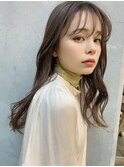 斜めバング/グレージュカラー/シルキーベージュ/韓国/渋谷