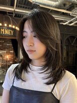 ノラ ヘアーサロン(NORA HAIR SALON) ミディアムレイヤー韓国レイヤー顔まわりレイヤーハッシュカット
