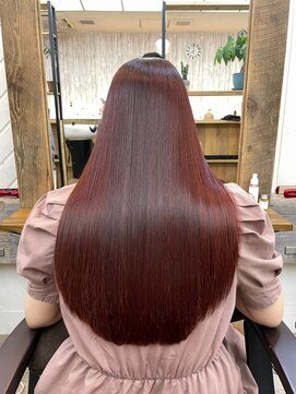 ネウィ 調布(newi) ロングレイヤーカット/美髪スタイル/レッド